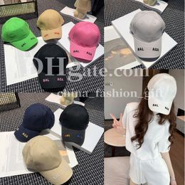 Designer Lettre Baseball Cap Luxury Candy Colored Canvas Chat Sports Casual Hat Men Femmes Spring Summer Outdoor Travel Suncreen Hat