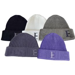 Bonnets de styliste avec lettres pour femmes et hommes, chapeau tricoté, coupe-vent en plein air, en laine de Ski, à haute élasticité, chaud, Snapback, automne et hiver