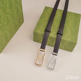 Cinturones de letras de diseñador para mujeres hombres de cuero genuino ancho de cinturón estrecho 2 cm accesorios de moda 2 colores