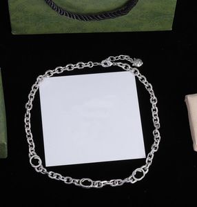 Designer Lettre Collier Ras Du Cou Collier Argent Plaqué Chunky Chaîne Épaisse Bracelet Mode Hip Hop Saint Valentin Couple Bijoux De Mariage