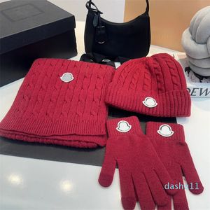 Designer letter vijf vingers handschoenen muts sjaal pak heren dames herfst winter warme zachte effen kleur merk wollen handschoen