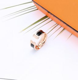 Designer Letter Rings 18k Rose Gold Epoxy Womens Rings Luxury Classic style Jewellery Ring Wedding Party love ring bijoux Couples Rings