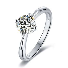 Bague en argent sterling S925 avec bras léger de créateur, petit moulin à vent, bague en pierre Mosang, niveau D, 1 ct, diamant simulé, bague européenne et américaine