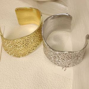 Lin Zhou – Bracelet en métal pour femmes, édition large, ouvert, industrie lourde, mode, bijoux de luxe légers, haut de gamme