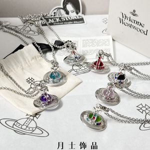 Designer Lin Zhou ketting Dames Fashion Classic Luxury Sieraden Ketting Pin Stijl Volledige diamant Saturn Planet ketting Gift Light Luxe