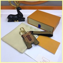 Designer Lion porte-clés PU cuir Animal sac pendentif avec boîte d'origine hommes voitures porte-clés titulaire mode femmes porte-clés bijoux nouveau