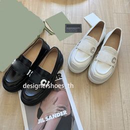 Designer Loafers Dames Geklede Schoenen Italiaanse Lente Herfst Nieuwe Witte Casual Dikke Zool Matsuke Titels Gesp Loafer Schoenen Echt Lederen Muller Schoenen