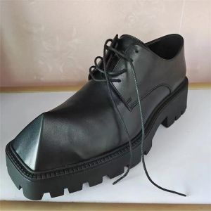 Mocasines de diseñador Zapatos de lujo Rhino Black Aumentar plataforma Hombres Vestido Zapato con cordones Zapatos Derby para hombre