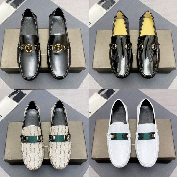 Designer mocassins nouveaux hommes marque chaussures habillées classique en peau de vache Mules abeille boucle en métal chaussures plates Princetown hommes chaussures de luxe