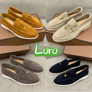 Designer Loafers schoenen loro vrouwen mannen casual sneaker zomer charmes walker witte zool suede loafer tricolor boot poeder heren dames jurk schoen chaussure