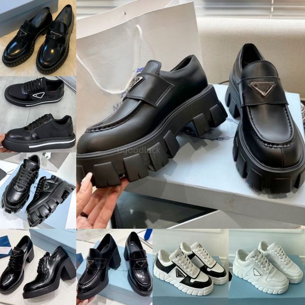 Mocassins de créateur pour femmes, chaussures triangulaires, chaussures décontractées, chaussures en cuir épais et brillant, chaussures augmentant la hauteur, baskets à plateforme, chaussures classiques brevetées mates