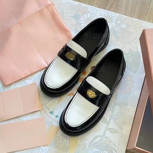 Mocasines de diseñador Zapatos para mujer Cuero Penny Mocasines Pisos Negro Blanco Marrón Mocasín grueso Plataforma Tacones Sin cordones Mocasines Mujer Trabajo cómodo Zapato de vestir formal