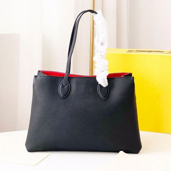 Diseñador Lockme Shopper Bolsos Bolsos de lujo Mujeres grandes Compras Moda Dama Bolso de hombro Tote con correas de cuero largas