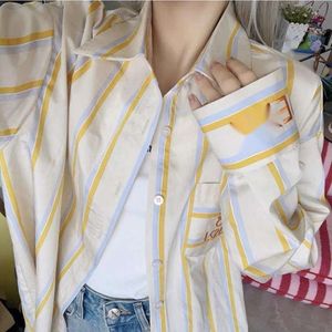 Designer Loewve Shirt Luxury Fashion Womens Blouses New Striped Casual Casumed Shirt Top Shirt Loose Loose