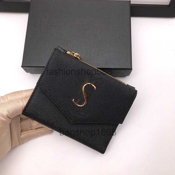 Cartera corta de diseñador, bolso de cuero auténtico superior, cartera para mujer con cremallera, tarjeteros largos, monederos, bolso de mano para mujer, carteras exóticas