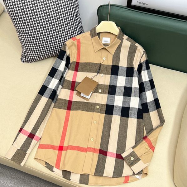 CHEMIRE CHEMIRES À MANCHE LONGE POUR MENSEUR MELNES AUTUNS TOP, Gentleman Business Plaid Fashion Fashion Coton Coton Breatteur Luxury Fashion Renonde