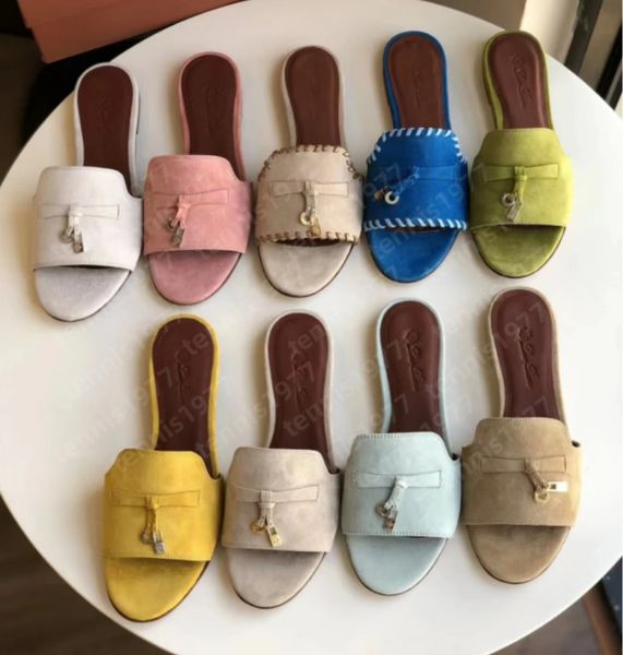 Chaussures de designer theels lp femme concepteur sandale loro pantoufles high slingback talons plage classique sandale plate luxe d'été dame pianos en cuir tongs hommes femmes