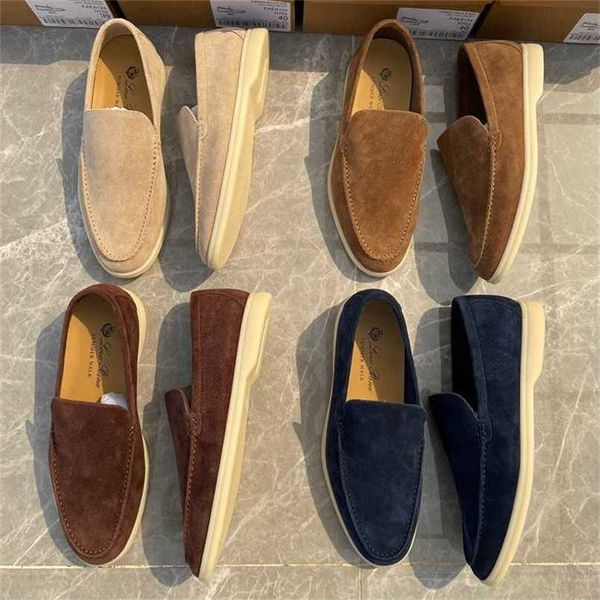 Diseñador Loropiana Charms Shoes Zapatos de hombre Italian Light Luxury Small People Wear Leather Men's Lp Lefu Leisure Sailing Bean