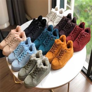 Designer Loropiana Charms Chaussures Sheep Suede Deepmouth Sneakers Bout Rond Casual Laceup Mocassins Lp Castor Laine Chaud Semelles Épaisses