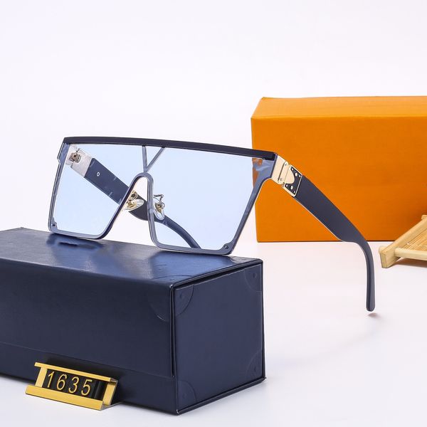 Designer LOU VUT luxe cool lunettes de soleil rétro bouclier lentille plaque visage carré couvrant forme mat plein cadre Imprimer goujons modèles de temple lunettes avec boîte d'origine