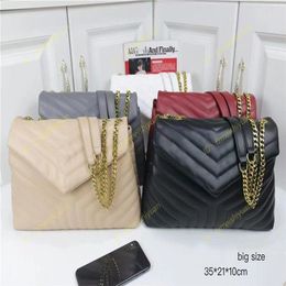 Designer LouLou Chain Bag Gold Label Y Sac à bandoulière matelassé Grande capacité Portefeuille pour femme230M