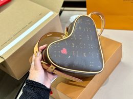 Designer Love Bag Dameskruistas mode vintage hartvormige tas bruine bloem luxe handtas schoudertas Valentijnsdag limited edition portemonnee