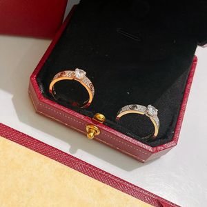 Ontwerper Love Diamond Band Rings Solitaire Vergulde 18K Luxe Klassieke Cluster Band Ring Sieraden