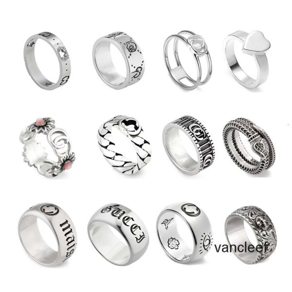 Anneau de créateur de créateurs Bands de marque classiques pour hommes Femmes Luxury Jewelry Top Quality Letters Birds 925 Silver Fashion Ring