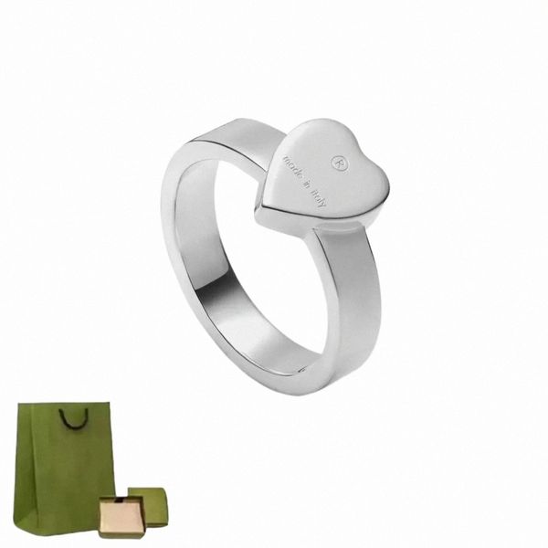 Designer Love Ring Heart Band Rings for Men and Women Luxury Fi bijoux Unisexe Ring Gold Sier Rose Ring Wedding Party M71i #