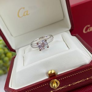 Designer Love Ring Luxe ring koehoorn witte steen materiaal vierkante diamanten ring 6-10 maat mode veelzijdige ring temperamentring high-end luxe mode eenvoudig