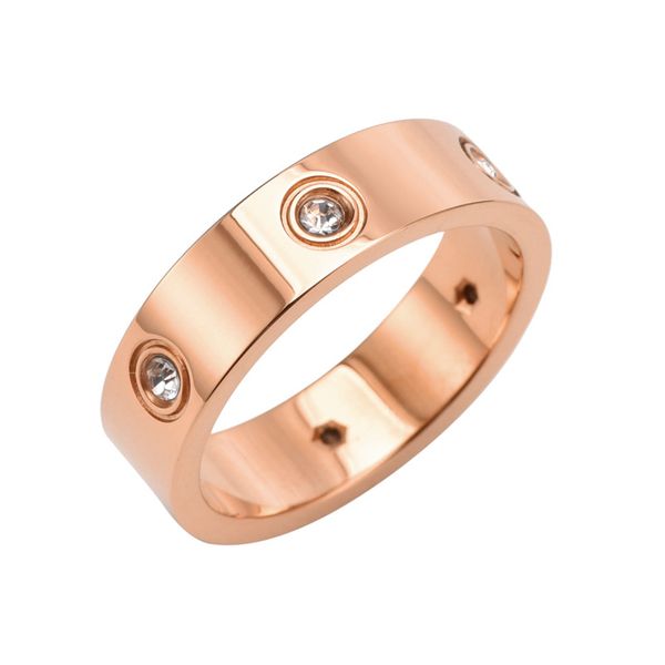 Diseñador Amor Anillo Anillo Amistad Pulgar Titanio Acero Plata Anillos Hombres y Mujeres Diamante Chapado en Oro Joyería Parejas Anillo Regalo Tamaño 5-11 SelfCartRing