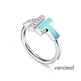 Diseñador Ring de amor T Rings de lujo para mujeres Joyas Mossanite 18K Gold Silver abertura ajustable Azules Conchas de diamantes Men Jewelrys Diseñadores Weddin