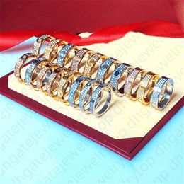 Designer Love Rings Merk Kristal Klassieke Eeuwige Ring 18K Verguld Kopieerproductie Sieraden Met Stempel Vervagen Nooit Sieraden Accessoires Exclusief Maat 5-11