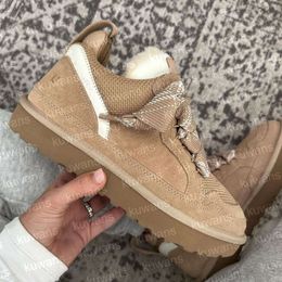 Designer Lowmel Treinadores Sapatos Casuais Sapatilhas Mulheres Cestas Areia Lã De Pele De Carneiro Inverno Lona Frio Couro Genuíno Camurça Ruugglis Botas 66