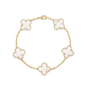 Designer Lucky Élégant Pendentif Bracelet Cleef Mode 5 Motifs Bracelet Trèfle Feuille Collier Feuille De Luxe Design Bijoux De Mariage Van 4/quatre Cadeaux De Fleurs Chanceux