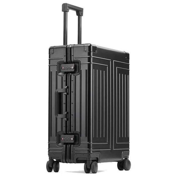 Equipaje de diseño Maletas con ruedas de embarque Nuevo equipaje de viaje de aluminio de alta calidad Maleta con ruedas para negocios Bolsa giratoria Equipaje con ruedas 20 24 26 29 pulgadas