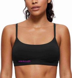 Ontwerper Lul Yoga Outfit Sport Bras Women High Support Yoga Dames Butterluxe verstelbare schouderband Sport Bra Lage ronde nek zonder stalen ring