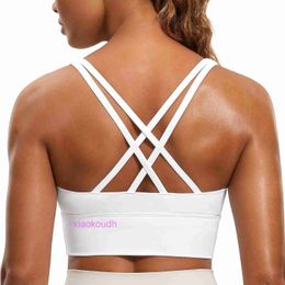 Designer Lul Yoga tenue Sport Bras Femmes High Support Support Yoga Femmes Lace Up Long Sports Bra - Faculté à impact moyen rembourré