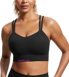 Designer Lul Yoga tenue sport Bras Femmes High Support Support Yoga Femmes Buturluxe Lace Up Long Sports Bra Coupe moulée Double bandoulière mince Exercice