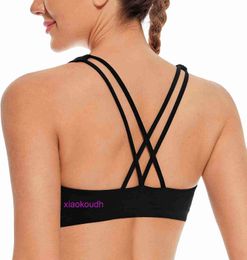 Diseñador Lul Yoga Outfit Sport Bras Women High Support Supporty Womens Low Impact Lace Up Sports Bra sin acero Top de acero