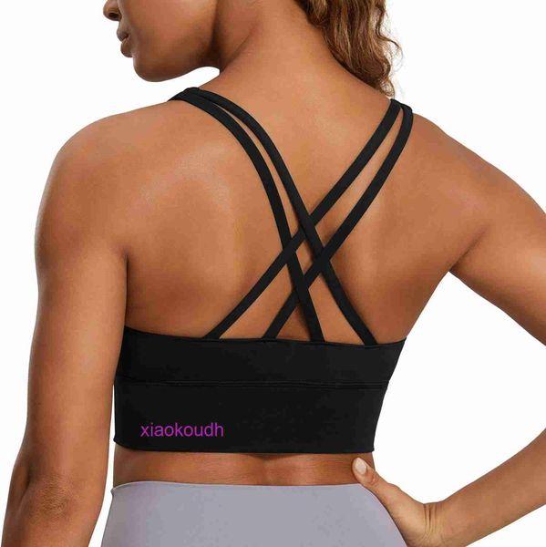 Designer Lul Yoga tenue Sport Bras Femmes High Support Yoga Womens Lace Up Long Sports Bra - Faculté à impact moyen