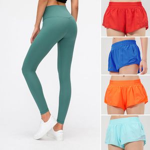 Designer Lululemense Femmes Sports High-Rise Leggings Pantalons Solide Couleur Slim Fit Femmes Runing Shorts Pas de T-line Élastique Serré Lu Yoga