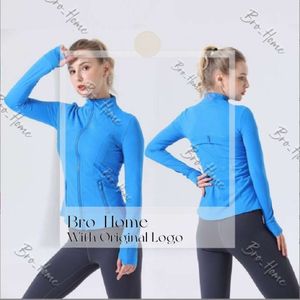 Designer Lululemom Veste Femmes Gold Zipper Fitness Yoga Tenue de sport Vestes de sport pour femmes Collier à moitié éclair