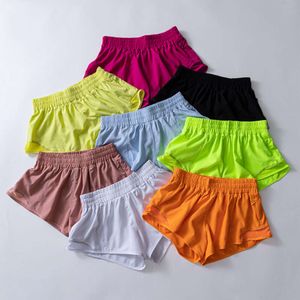 Designer Lulumon pour femmes leggings Same Hotty Hoty Womens Low Raise Shorts pour femmes Sports Yoga Running Mesh Reflective Stripe Anti Chare 59A5