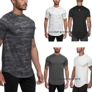 Lu Designer luluYoga Costume de course à pied décontracté pour hommes T-shirt de sport extensible à manches courtes Respirant Absorbant la transpiration Vêtements à séchage rapide lulemen