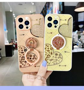 Diseñador de lujo Casos 3D Diamond Sweet Girl Heart Hard Phone Case para iPhone 13 11 12 Pro Max 7 8plus X XR Cubierta protectora