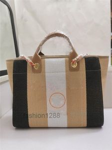 Designer Luxe A66941 Deauville -keten Pearl Large Tote GM 2way schoudertas canvas beige winkels portemonnee vrouw lichtroze bakken maat 39x20