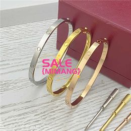 Designer Luxury Advanced Edition Designer Bracelet Bangle voor vrouwen 18K Gold vergulde zilveren armbanden met schroevendraaier 4 mm brede grootte 1619 Womens Bangles sieraden ZXD