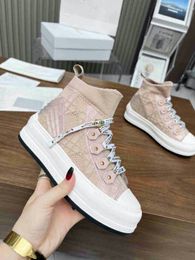 Designer Luxe enkelschoenen Lady Coco Booties Woman Fashion High Cut Trainers Flat Casual Shoes Sport Shoes Trainers Sneakers Loafers Rubberen Bodem Size 35-41