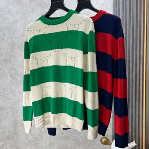 Designer Luxe herfst-/wintermode High street katoenen sweatshirt trui Wol Ademende warme casual trui voor heren en dames met gestreept patroon
